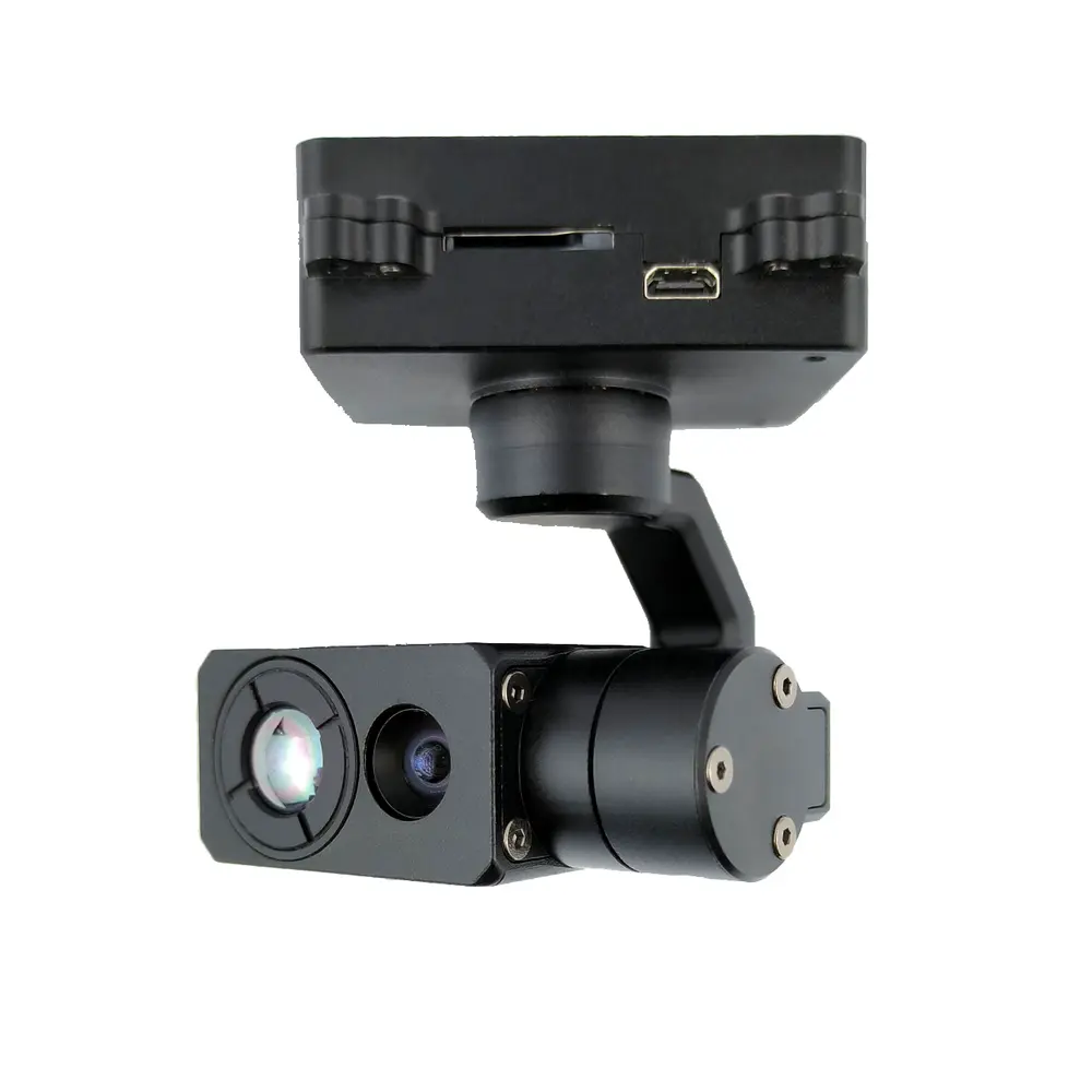 DHU335G609 Fixed focus visible light + 640x512 thermal imaging dual light 120g small gimbal, IP /  HDMI output_Topotek_Atgroup.store