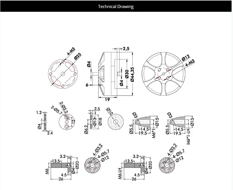 MN4004 Antigravity Type 4-6S UAV Motor KV300 - 2PCS_SET_Atfgroup.store Specification 1